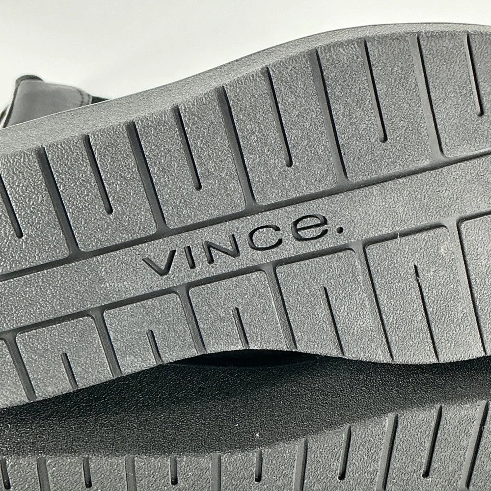 Vince. Size 7 Black‎ Leather Platform Chelsea Boots Water Repellent Pinecrest